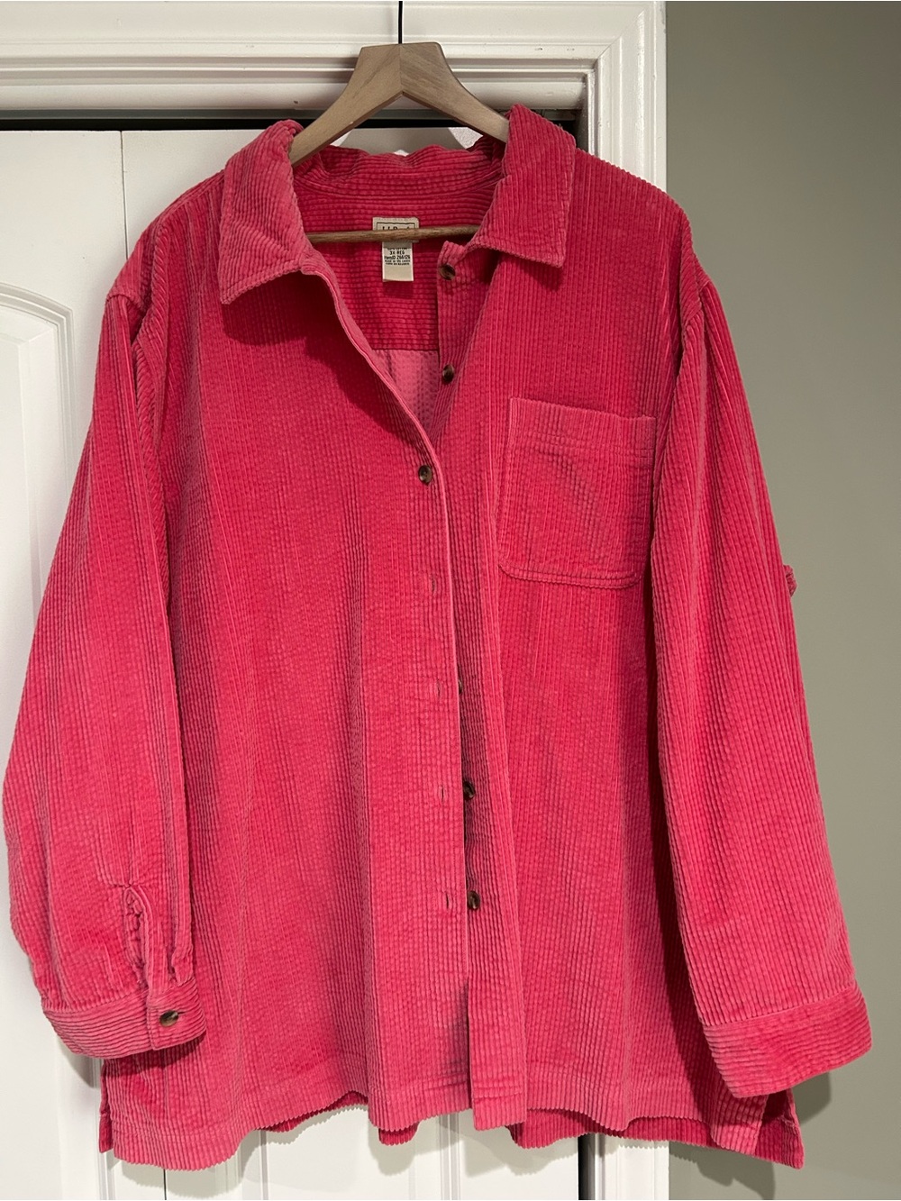 L.L. Bean Pink Corduroy Utility Jacket